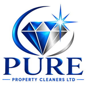 pure property cleaners logo blue